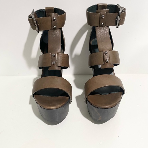 ALL SAINTS Leather Rotchiko Wedge Platform Size 38 - Picture 3 of 12